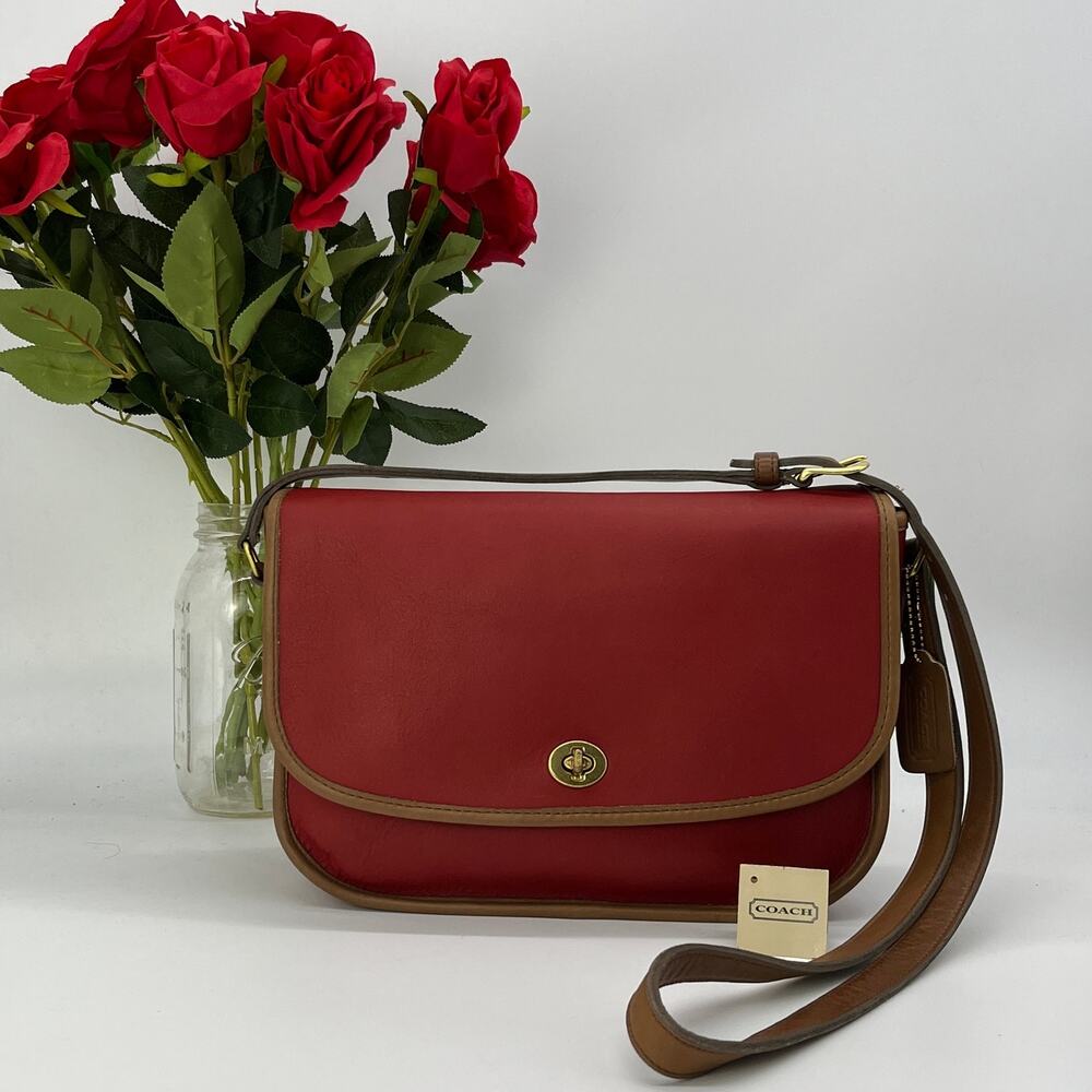 Vintage Coach City Bag Spectator 6790 Red Tabac USA